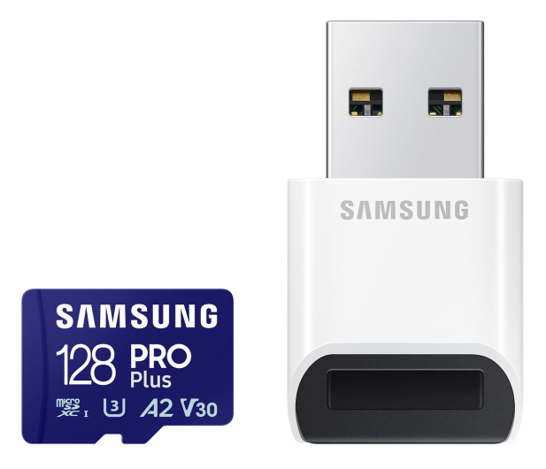 SAMSUNG PRO Plus microSD 128GB z czytnikiem 180MB/s - 1149392 - zdjęcie